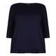 BEIGE label navy jersey TOP