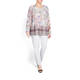 BEIGE BORDER FLORAL PRINT TUNIC