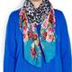 BIJOUX MULTI-COLOUR LEOPARD PRINT SCARF WITH ROSES