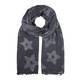 BIJOUX BLACK AND GREY STAR PRINT SCARF