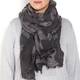 BIJOUX BLACK AND GREY STAR PRINT SCARF