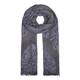 BIJOUX BLACK AND BLUE LEAF PRINT SCARF