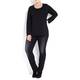 CHALOU black jersey long sleeve TOP