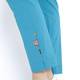 CHALOU turquoise stretch ankle grazer TROUSERS