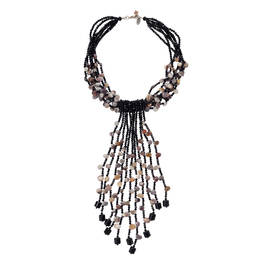 Cimp Multi Strand Beaded Necklace Black - Plus Size Collection
