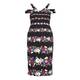 MARINA RINALDI FLORAL PRINT TAILORED COLD SHOULDER DRESS