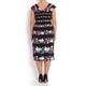MARINA RINALDI FLORAL PRINT TAILORED COLD SHOULDER DRESS