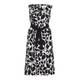 Marina Rinaldi black textured print dress with optional sleeves