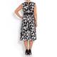 Marina Rinaldi black textured print dress with optional sleeves