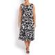 Marina Rinaldi black textured print dress with optional sleeves