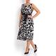 Marina Rinaldi black textured print dress with optional sleeves