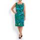 Marina Rinaldi turquoise print dress with optional sleeves