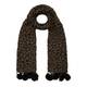 David & Alex jacquard SCARF with fur pompoms - black