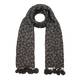 David & Alex jacquard SCARF with fur pompoms - grey