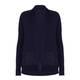 ELENA MIRO NAVY SHAWL COLLAR CARDIGAN WITH LACE DETAIL