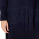 ELENA MIRO NAVY SHAWL COLLAR CARDIGAN WITH LACE DETAIL