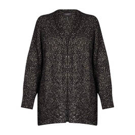 Elena Miro Tweed Effect Cardigan Black - Plus Size Collection