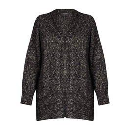 Elena Miro Tweed Effect Cardigan Black - Plus Size Collection