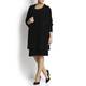 ELENA MIRO textured black DRESS WITH OPTIONAL SLEEVES