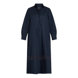 Elena Miro Chemisier Dress Navy  - Plus Size Collection