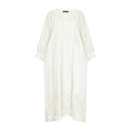 Elena Miro Cotton Broderie Anglaise Dress White  - Plus Size Collection