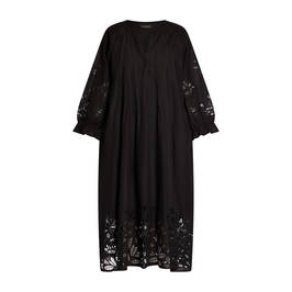 Elena Miro Cotton Broderie Anglaise Lace Dress Black - Plus Size Collection