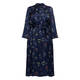 Elena Miro Satin Printed Dress Navy