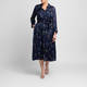 Elena Miro Satin Printed Dress Navy