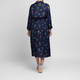 Elena Miro Satin Printed Dress Navy