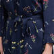 Elena Miro Satin Printed Dress Navy