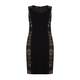 ELENA MIRO lace panel black DRESS with optional sleeves
