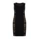 ELENA MIRO lace panel black DRESS with optional sleeves