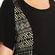 ELENA MIRO lace panel black DRESS with optional sleeves