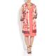 ELENA MIRO Oriental print coral organza Long Jacket