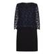 ELENA MIRO NAVY & BLACK MACRAME LACE DRESS