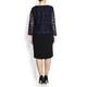 ELENA MIRO NAVY & BLACK MACRAME LACE DRESS