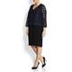 ELENA MIRO NAVY & BLACK MACRAME LACE DRESS