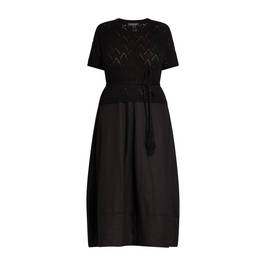 Elena Miro Flax and Crochet Dress Black - Plus Size Collection