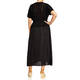 Elena Miro Flax And Crochet Dress Black