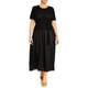 Elena Miro Flax And Crochet Dress Black