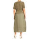 Elena Miro Flax And Crochet Dress Khaki