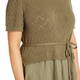 Elena Miro Flax And Crochet Dress Khaki