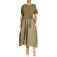 Elena Miro Flax And Crochet Dress Khaki