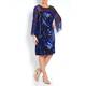 ELENA MIRO royal blue silk chiffon print DRESS