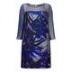 ELENA MIRO royal blue silk chiffon print DRESS