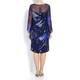 ELENA MIRO royal blue silk chiffon print DRESS