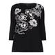 ELENA MIRO black floral metallic print TOP