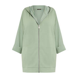 Elena Miro Loose Fit Modal Hoodie Green - Plus Size Collection