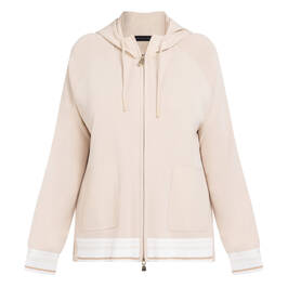 Elena Miro Hooded Zip Cardigan Beige  - Plus Size Collection