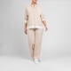 Elena Miro Drawstring Waist Trouser Beige 